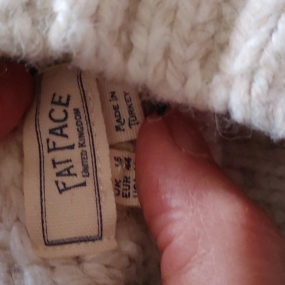 Cable Knit Sweater Fat Face United Kingdom size 12 Cream - Picture 7 of 9